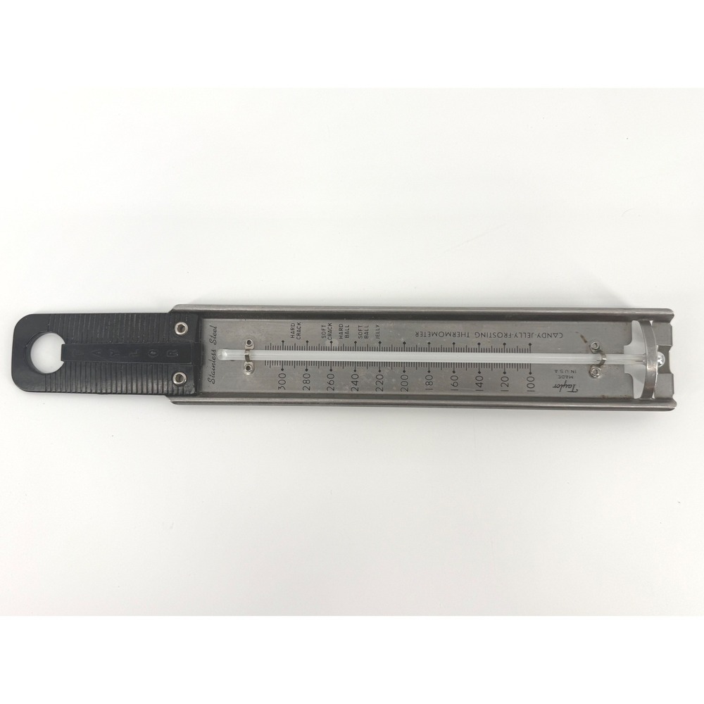 Taylor Vintage Candy Jelly Frosting Thermometer 12in Stainless Steel Silver USA
